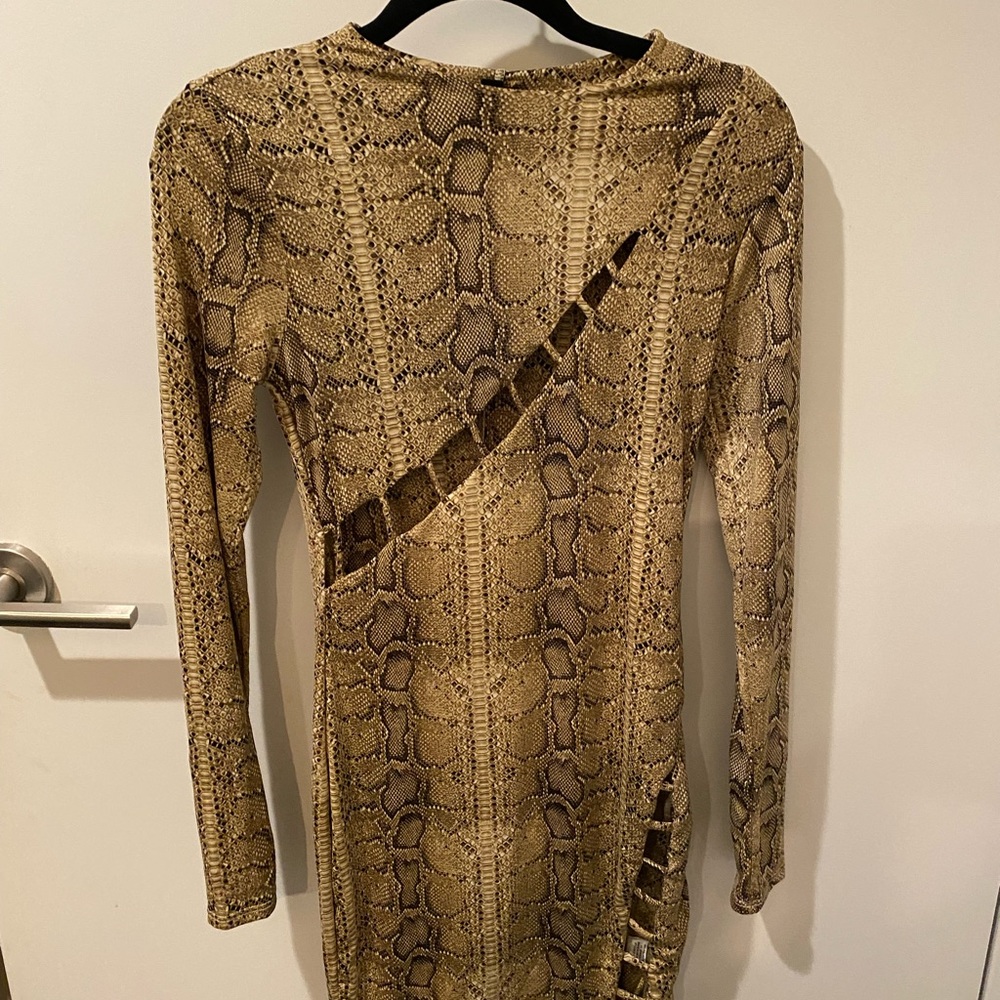 Snakeskin Cutout Dress by Fashionova